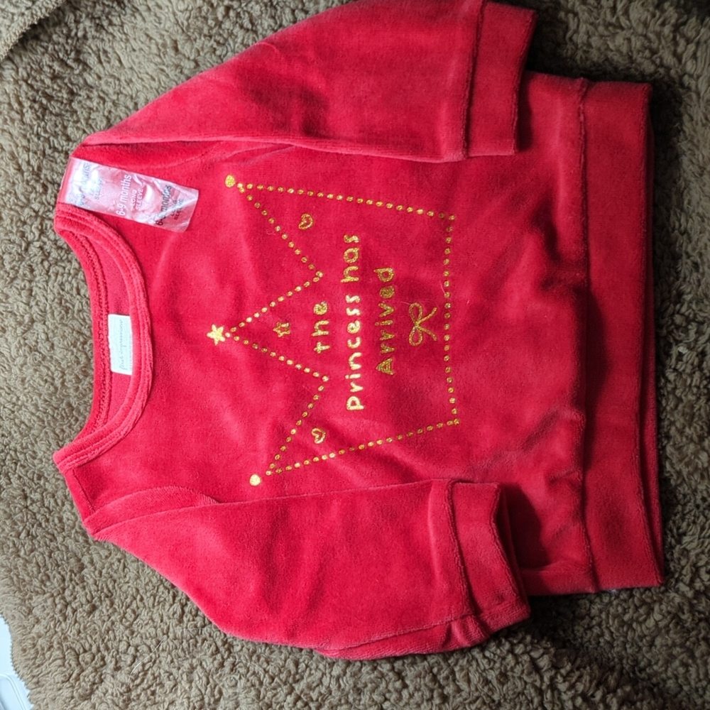 Cute velour top for infant- holidays or any day!